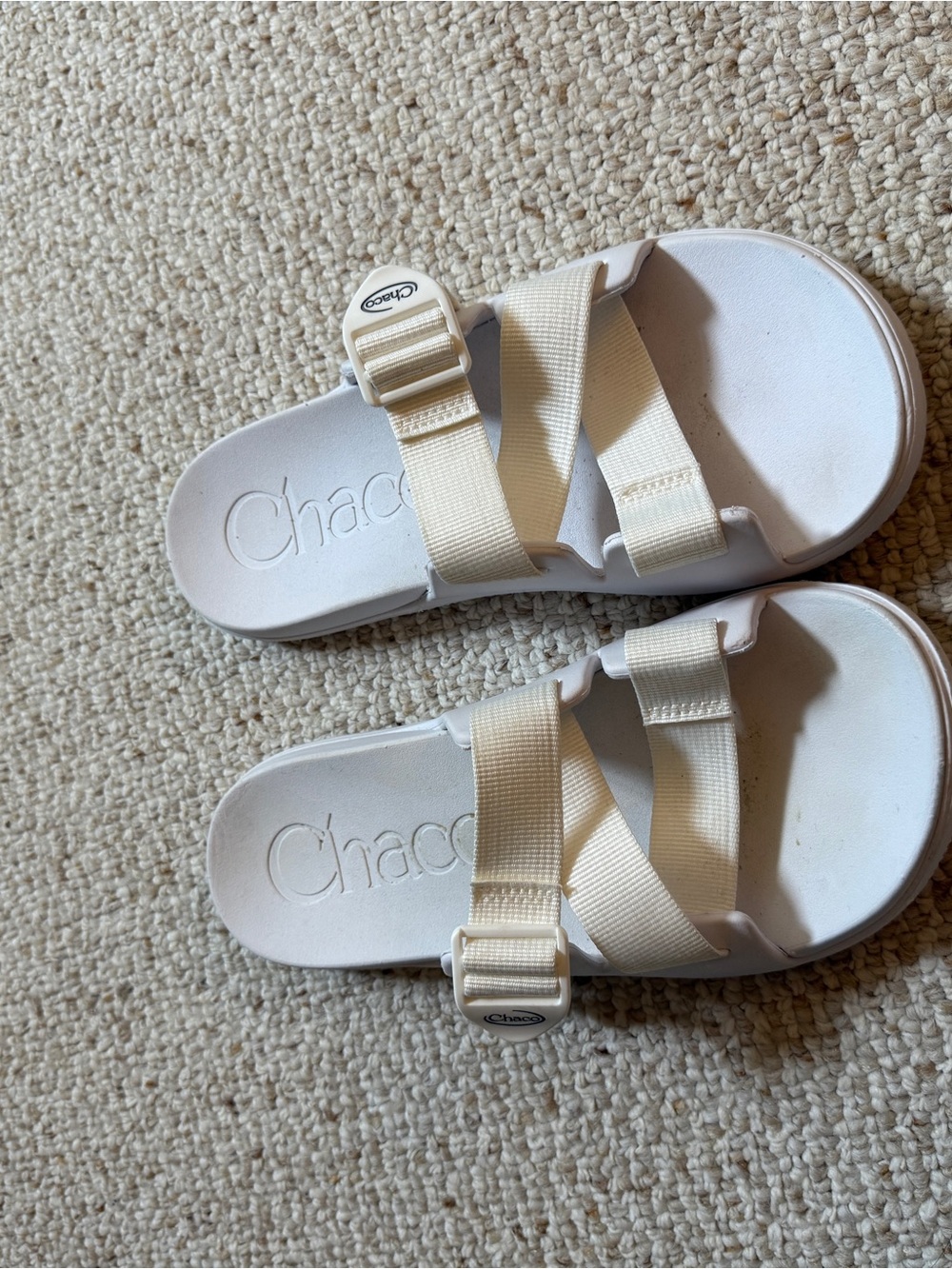 Chaco Women's White Slide Sandals with Adjustable Straps - Picture 2 of 3